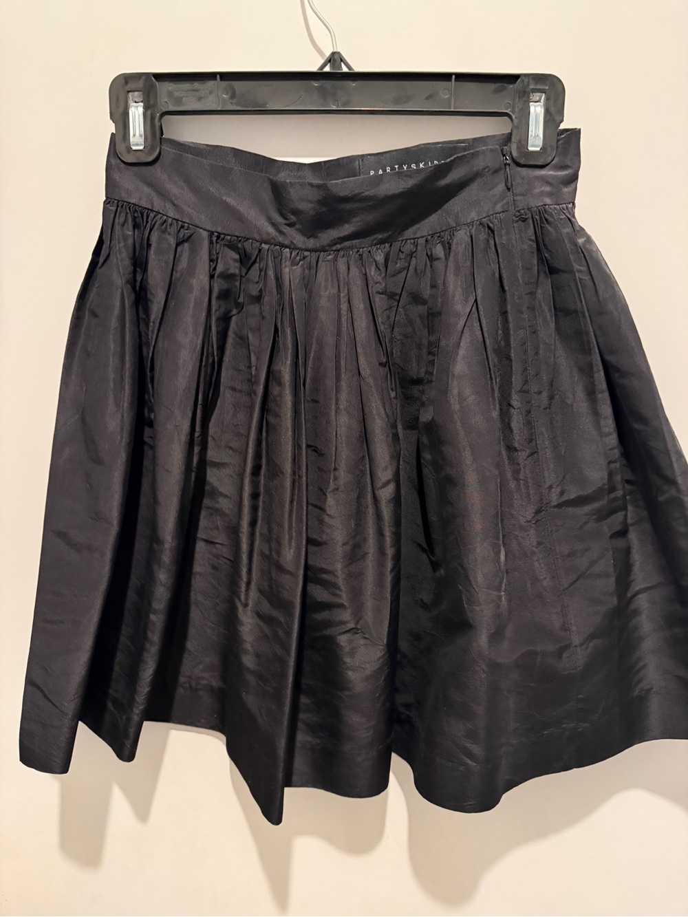 Puffy Silk Party Skirt Black Mini Skirt